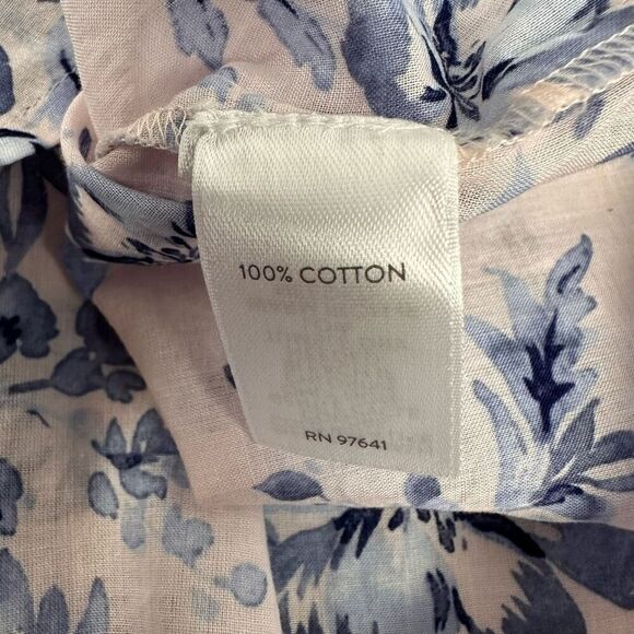 J. Jill Collared Button Front Floral Blouse size M - Picture 5 of 6